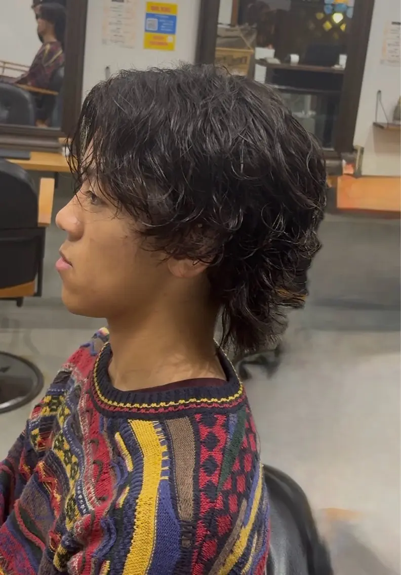 パーマ メンズ カット パーマ まろやかなベージュ 小池春樹のヘアスタイル