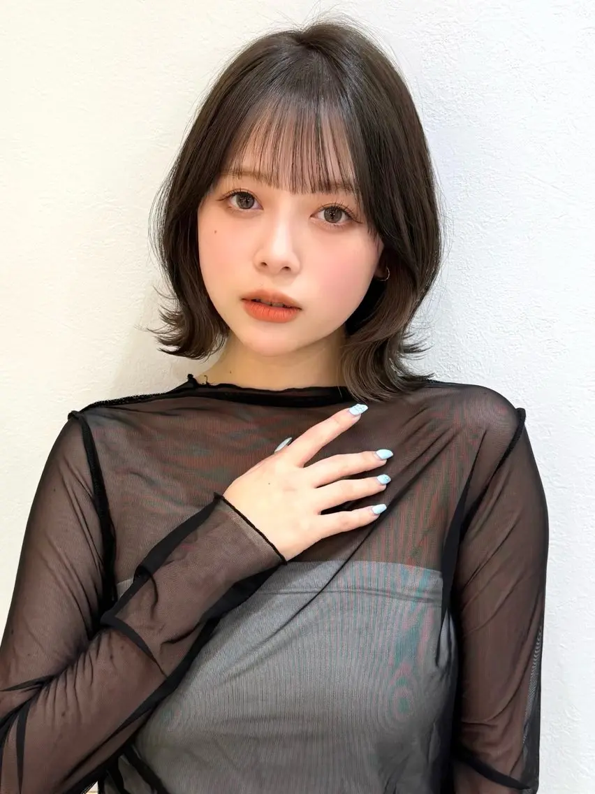ミディアム カット ヘアカラー トリートメント 新宿/髪質改善/ボブ 韓国レイヤー大重聖斗のヘアスタイル