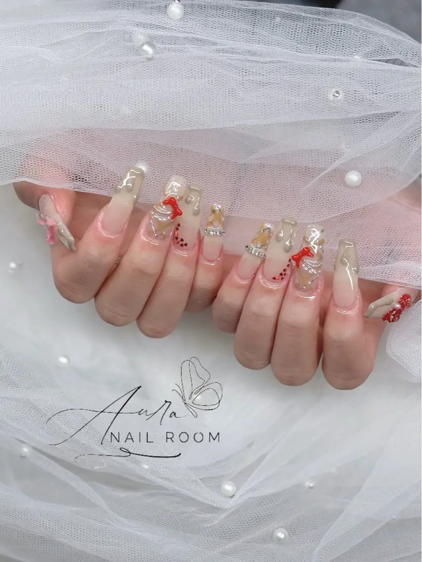 ネイル バレンタイン Aura Nail Roomのネイルデザイン