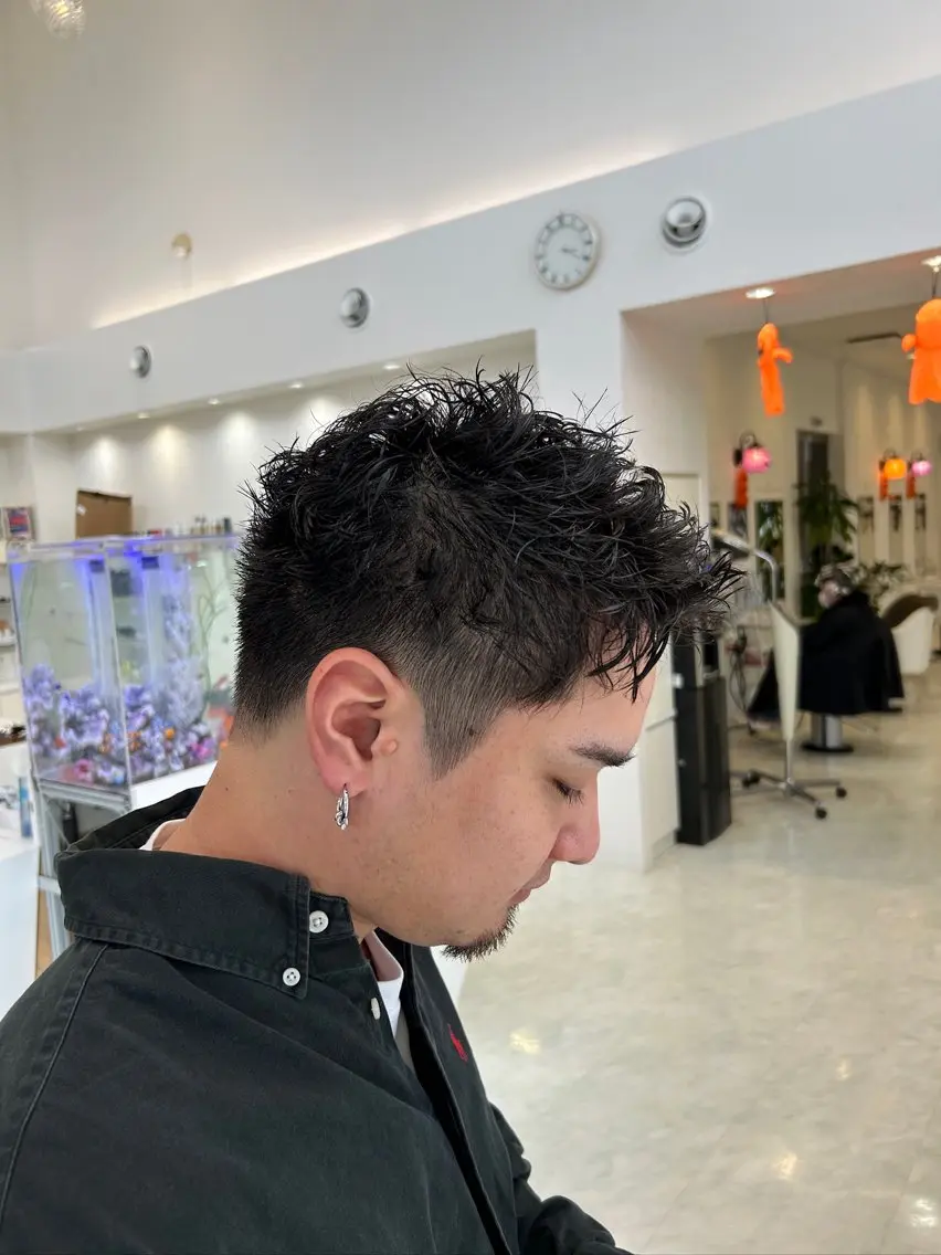 ショート パーマ ヘアアレンジ メンズ カット パーマ メンズカット/パーマ チバト　クウトのヘアスタイル