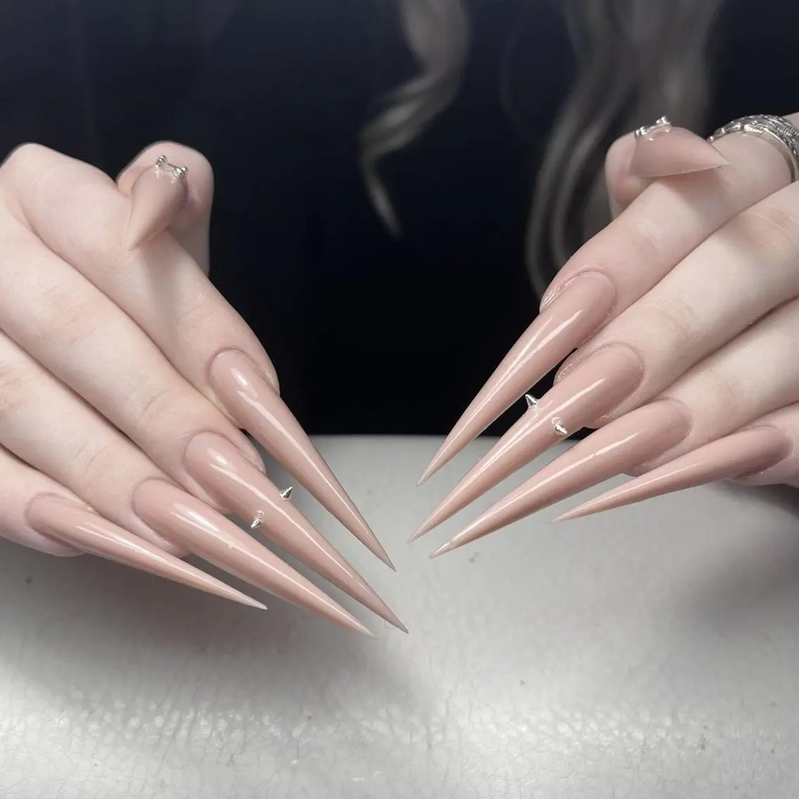 ネイル オーロラネイル 長さ出し フレンチネイル ジェルネイル ガーリー ハンドネイル アンアンBelle Nail 池袋のネイルデザイン