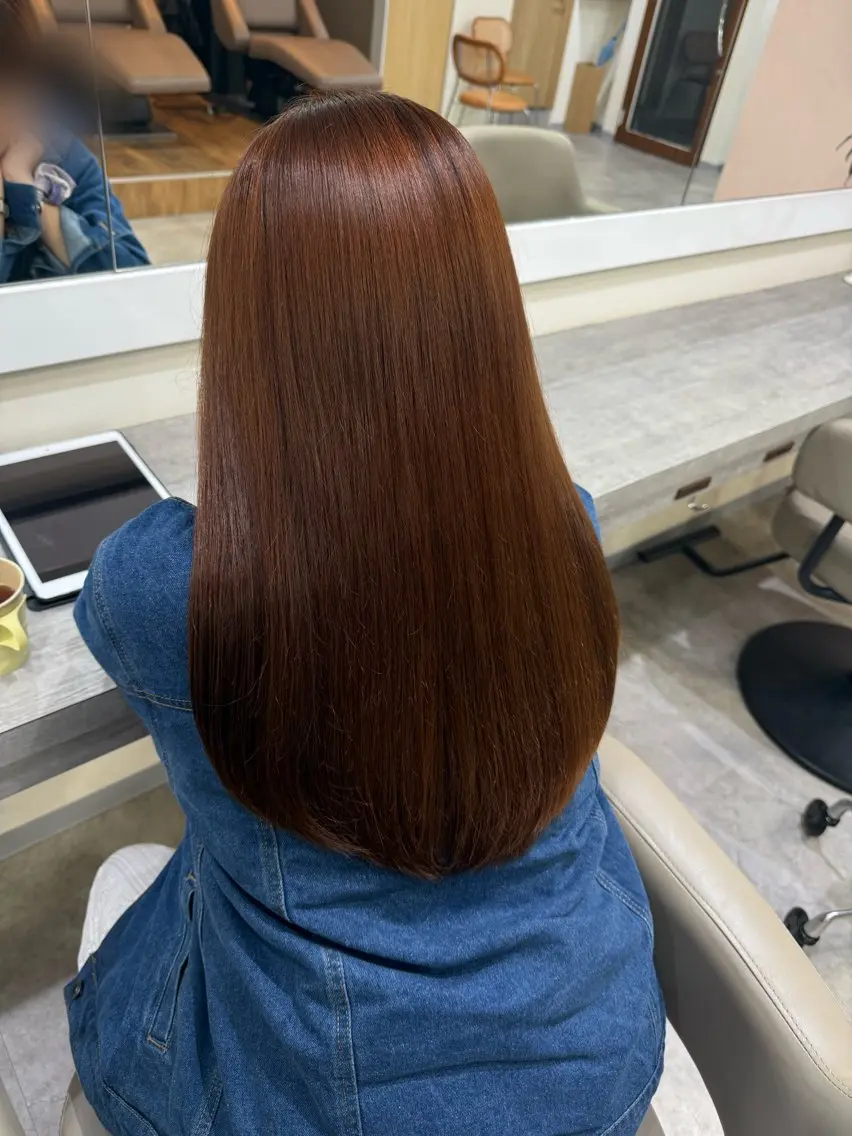ロング カラー オレンジ ピンクカラー まや/ カラーモデル募集のヘアスタイル