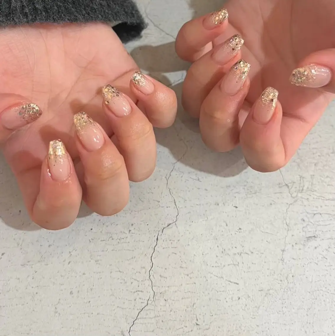 【ミニモ限定✨️】ラメグラ(オフあり)🎀指先を華やかに可愛く仕上げます🩵の写真