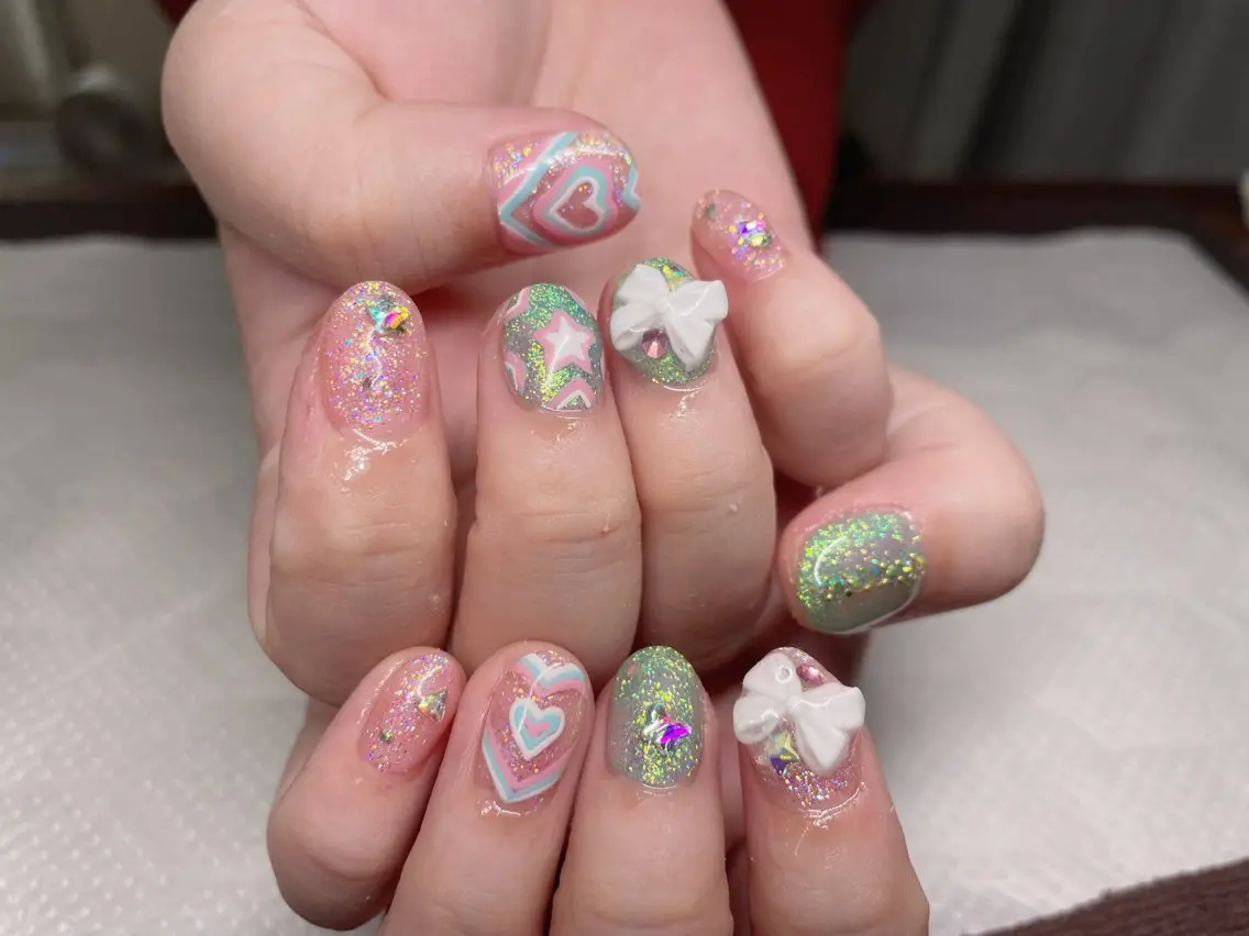ネイル キラキラネイル ハンドネイル Ricnail☾ ayanoのネイルデザイン