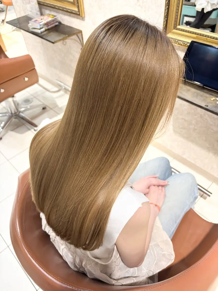 ロング カット ヘアカラー トリートメント MORISAKI ✂︎縮毛矯正のヘアスタイル