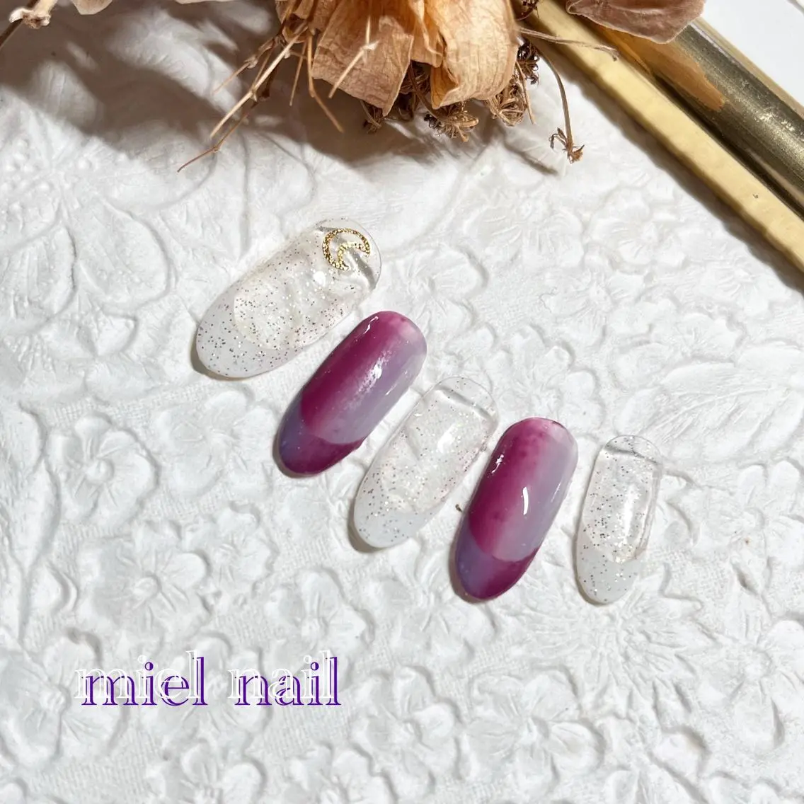 ネイル フレンチネイル グラデーション ハンドネイル miel nailのネイルデザイン