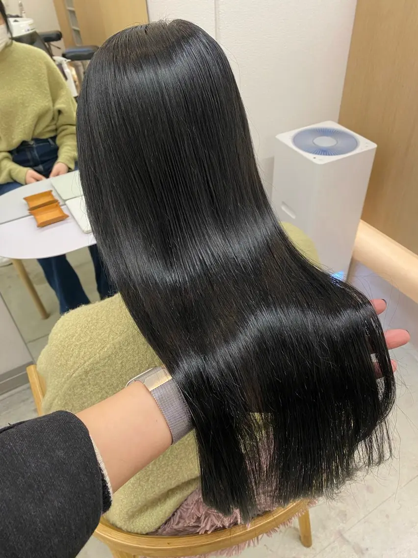 ロング カラー 黒髪 カット ヘアカラー トリートメント NIKO/名古屋/ 髪質改善/艶髪のヘアスタイル