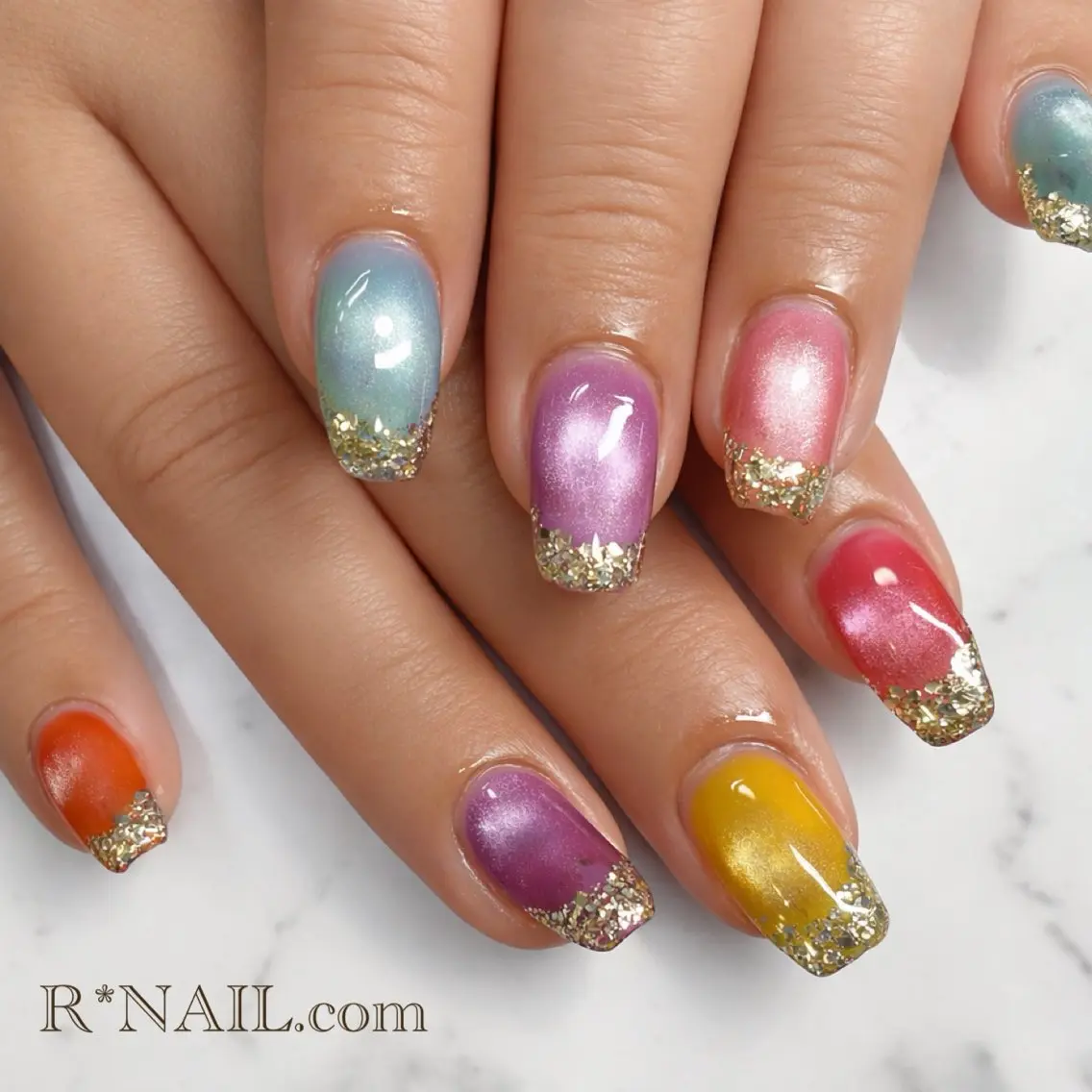 ネイル フレンチネイル ガラスフレンチ マグネットネイル ハンドネイル R*NAIL .comのネイルデザイン