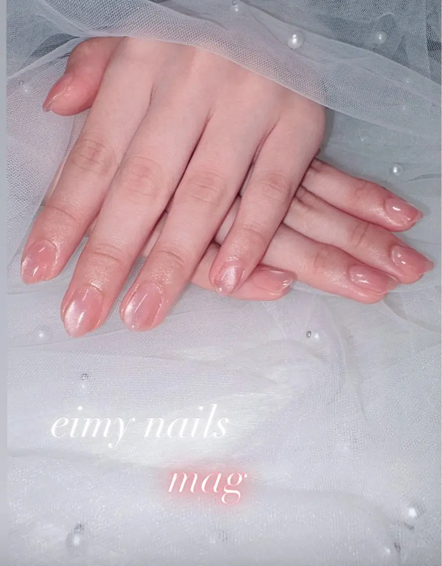ネイル マグネットネイル マグネットワンカラー オフィスネイル ワンカラーネイル 春ネイル ハンドネイル eimy nails♡のネイルデザイン