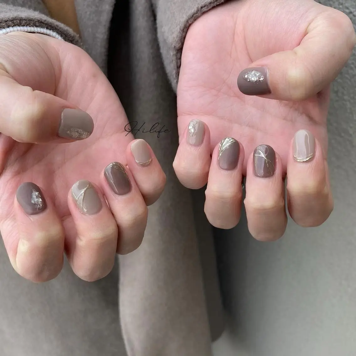 ネイル マットネイル ミラーネイル Nail Adore.のネイルデザイン