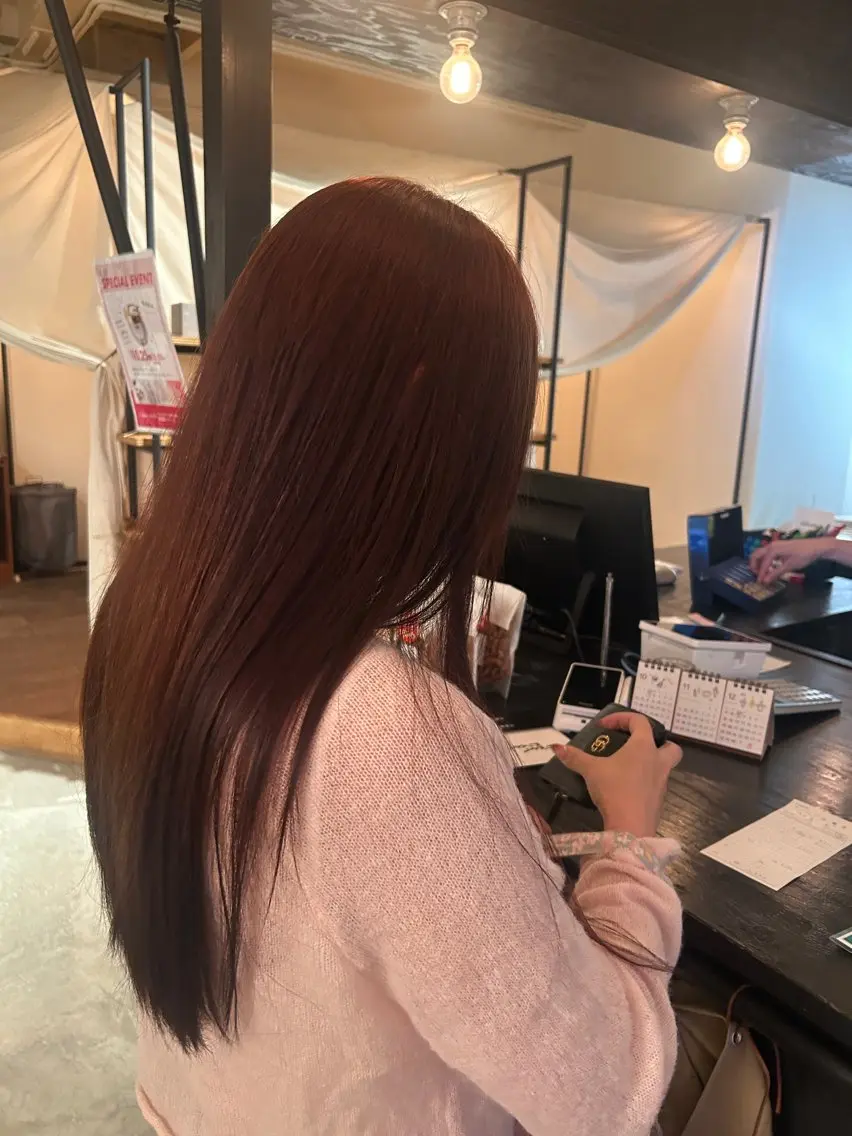 ロング カラー ブリーチ ダブルカラー ブリーチなしカラー ヘアカラー オリーブベージュ/ 岡崎/みゆうのヘアスタイル