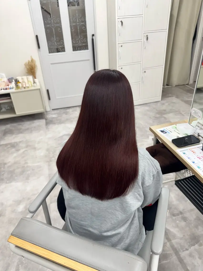 セミロング トリートメント ヘアカラー トリートメント あい❤︎ /髪質改善/韓国巻きのヘアスタイル