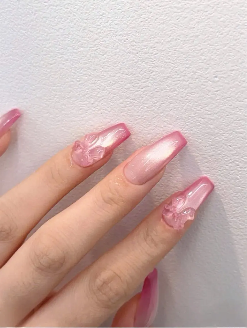 ネイル キラキラネイル マグネットネイル ぷっくりネイル 春ネイル ワンホンネイル ハンドネイル Candy Nailのネイルデザイン