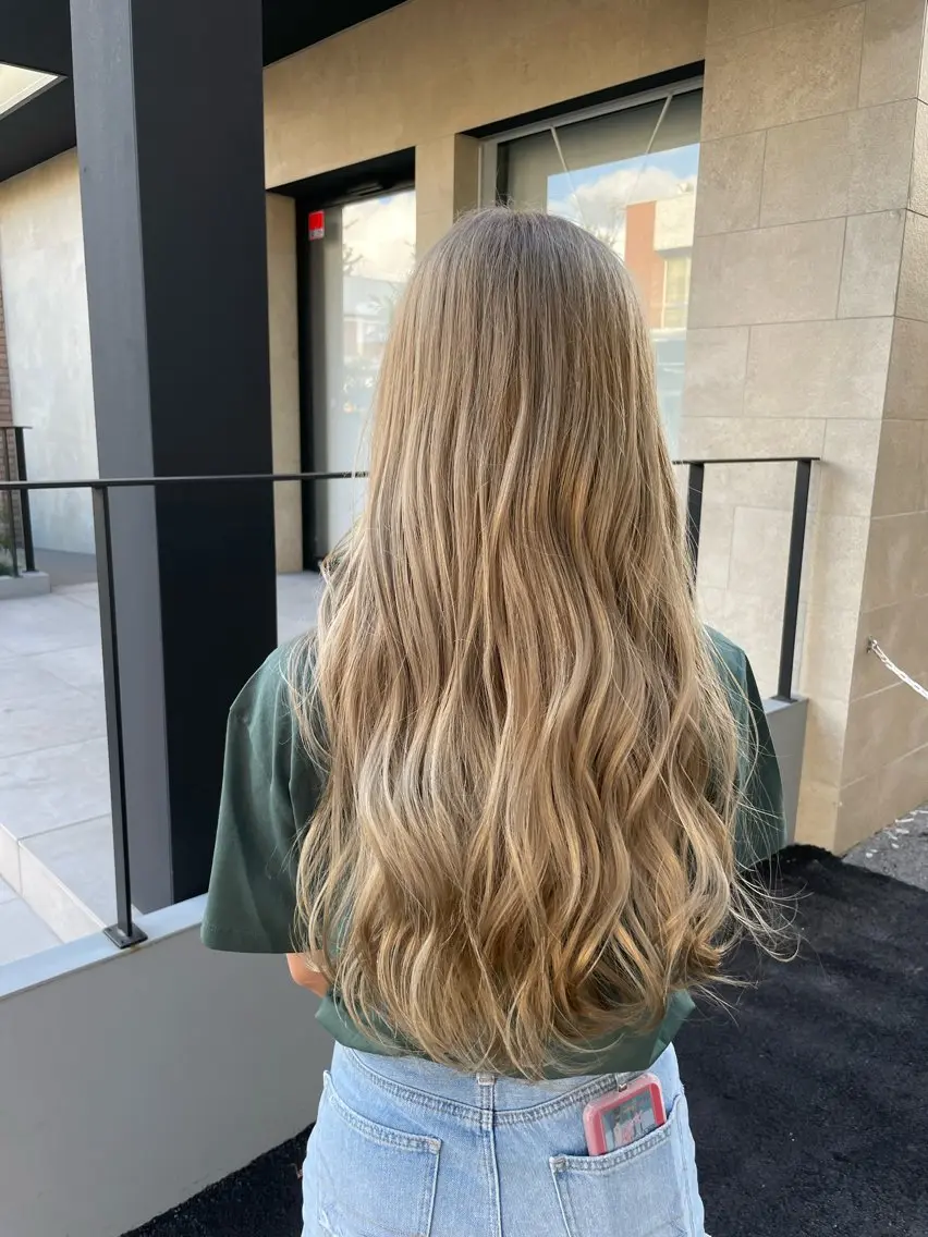 ロング カラー ベージュカラー ブリーチ ミルクティーベージュ トリートメント 横山 亮太のヘアスタイル
