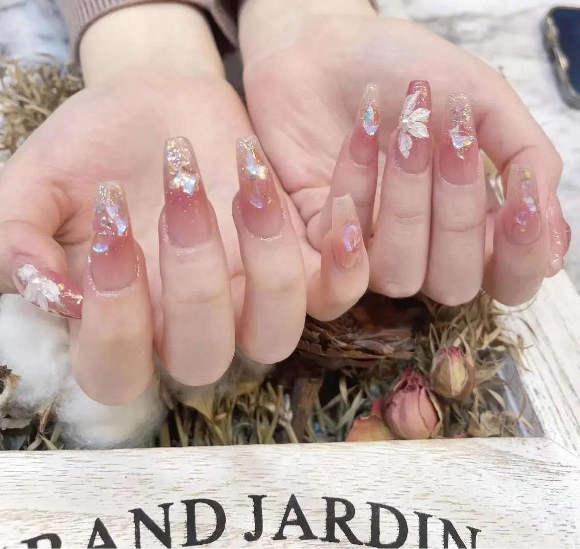 ネイル アートネイル ニュアンスネイル ピンク 春ネイル Babarla nailのネイルデザイン