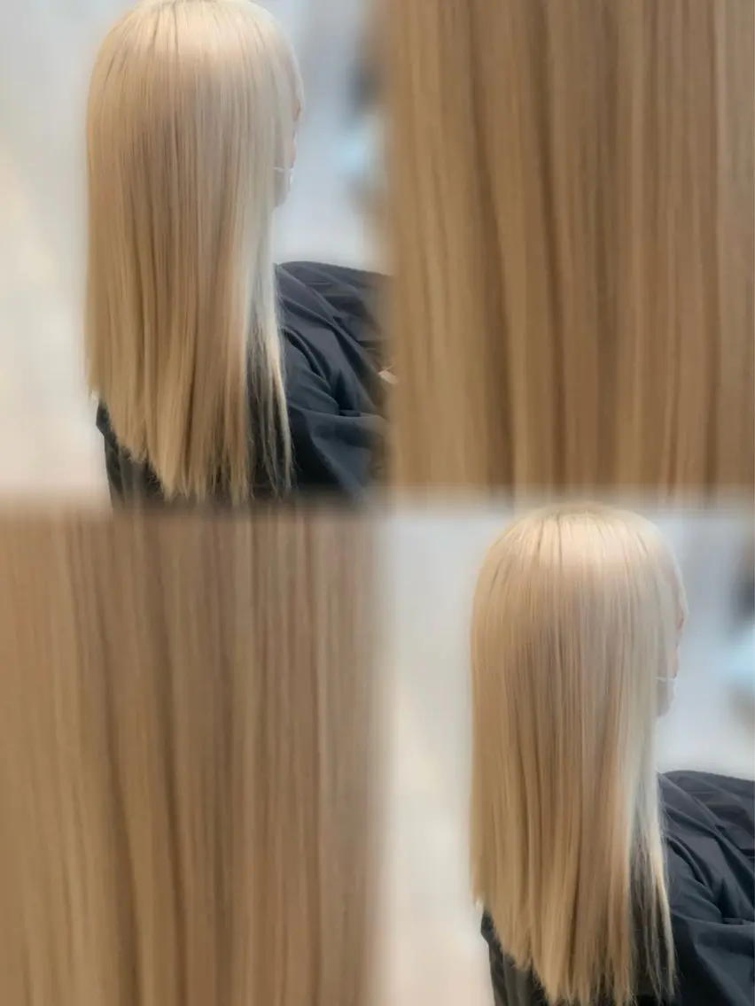 セミロング カラー ブリーチ 天野 利咲のヘアスタイル