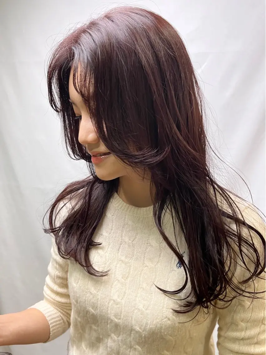 ロング ケアカラー 髪質改善 富永 美玖のヘアスタイル