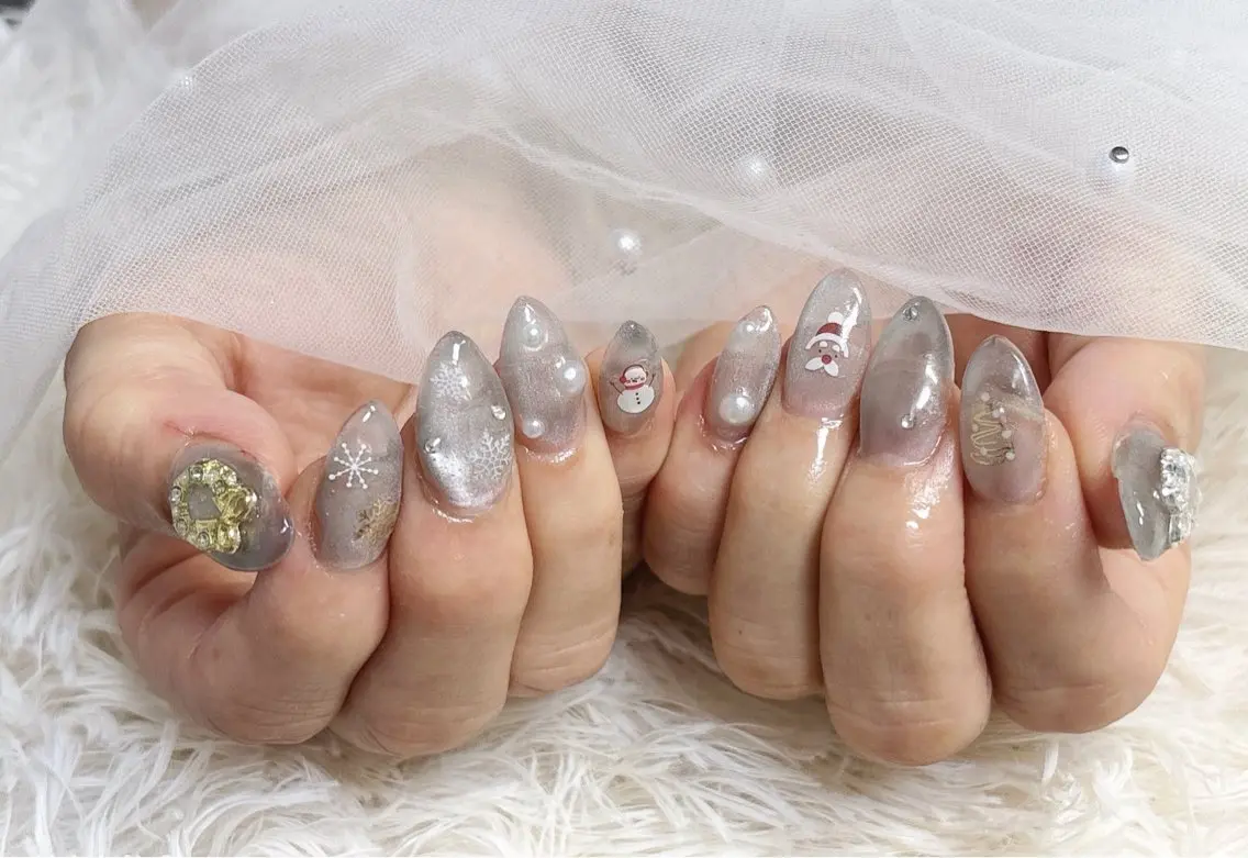 ネイル ネイルチップ 冬ネイル ハンドネイル nail salon はるりのネイルデザイン