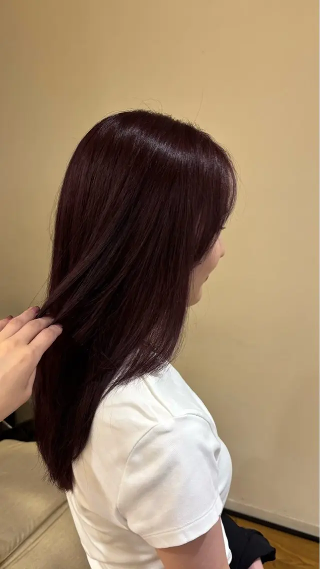 カラー レッドカラー 似合わせカット /ニュアンスパーマのヘアスタイル