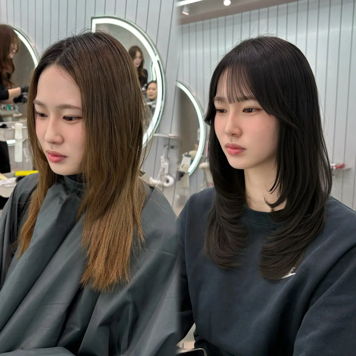 ロング カラー ヘアアレンジ アッシュ 黒髪 ブリーチ ブルーカラー ブルーブラック カット ヘアカラー トリートメント ヘアセット 大宮‎縮毛矯正🩵 レイヤー　佐藤和のヘアスタイル