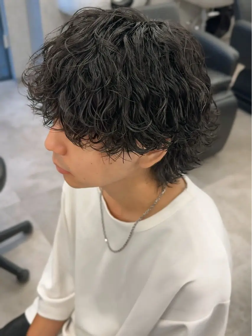 パーマ メンズ ✅シャドウ/フェザー パーマメンズりつきのヘアスタイル