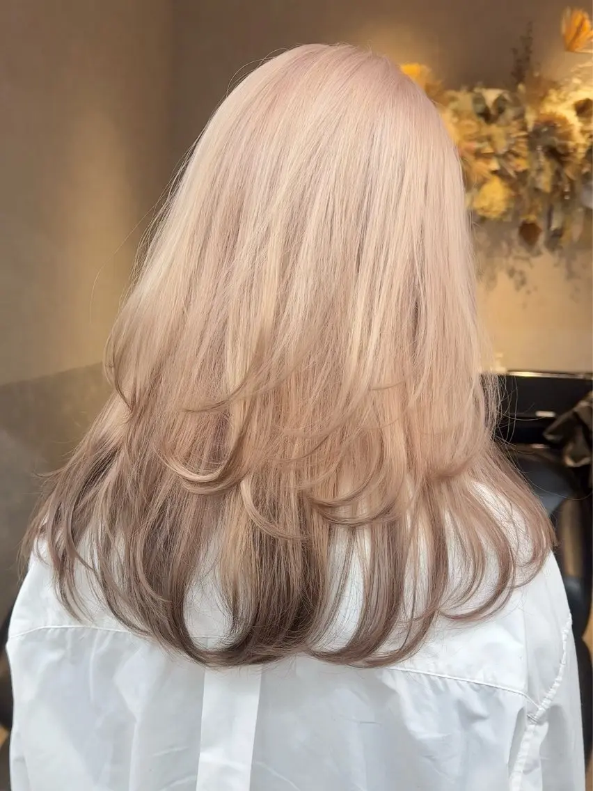 セミロング カラー ヘアアレンジ ヘアカラー トリートメント 天神/ブリーチ/ ブリーチなしカラーのヘアスタイル
