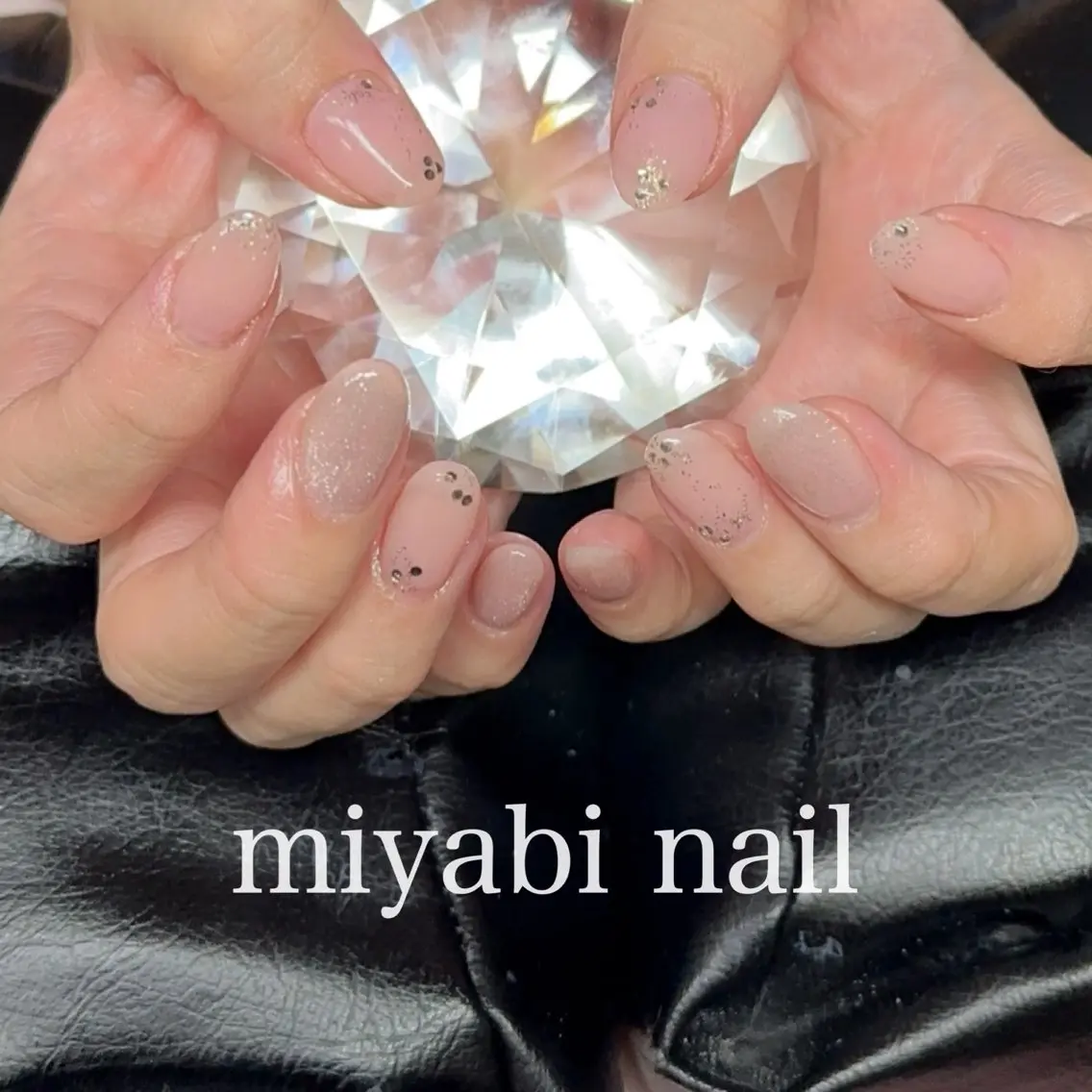 ネイル ラメ(グリッター) マグネットネイル 持ち込み オフィスネイル ピンク ハンドネイル miyabi nail 桂川駅近くのネイルデザイン