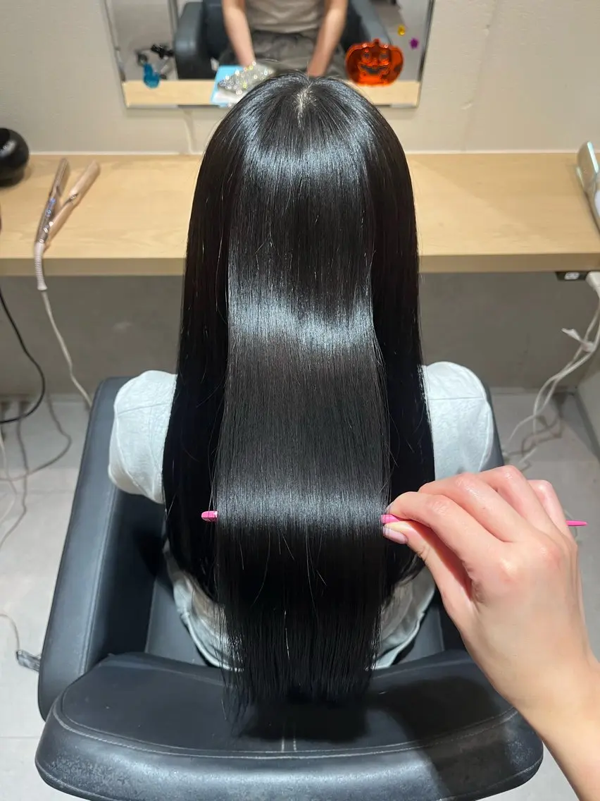 ロング 髪質改善 縮毛矯正 やまもと ここのヘアスタイル