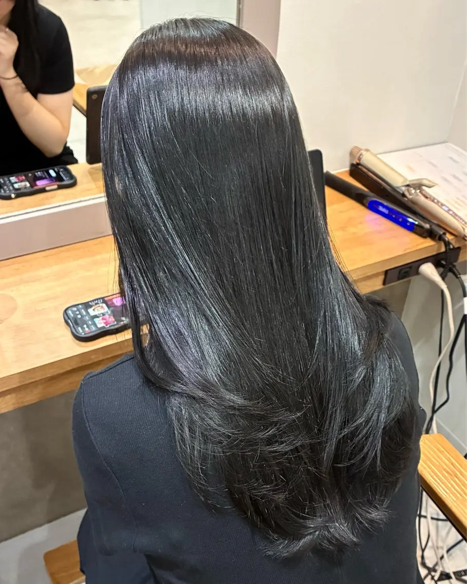 セミロング カット ヘアカラー 縮毛矯正 柴田真衣 /ナチュラル/半個室のヘアスタイル