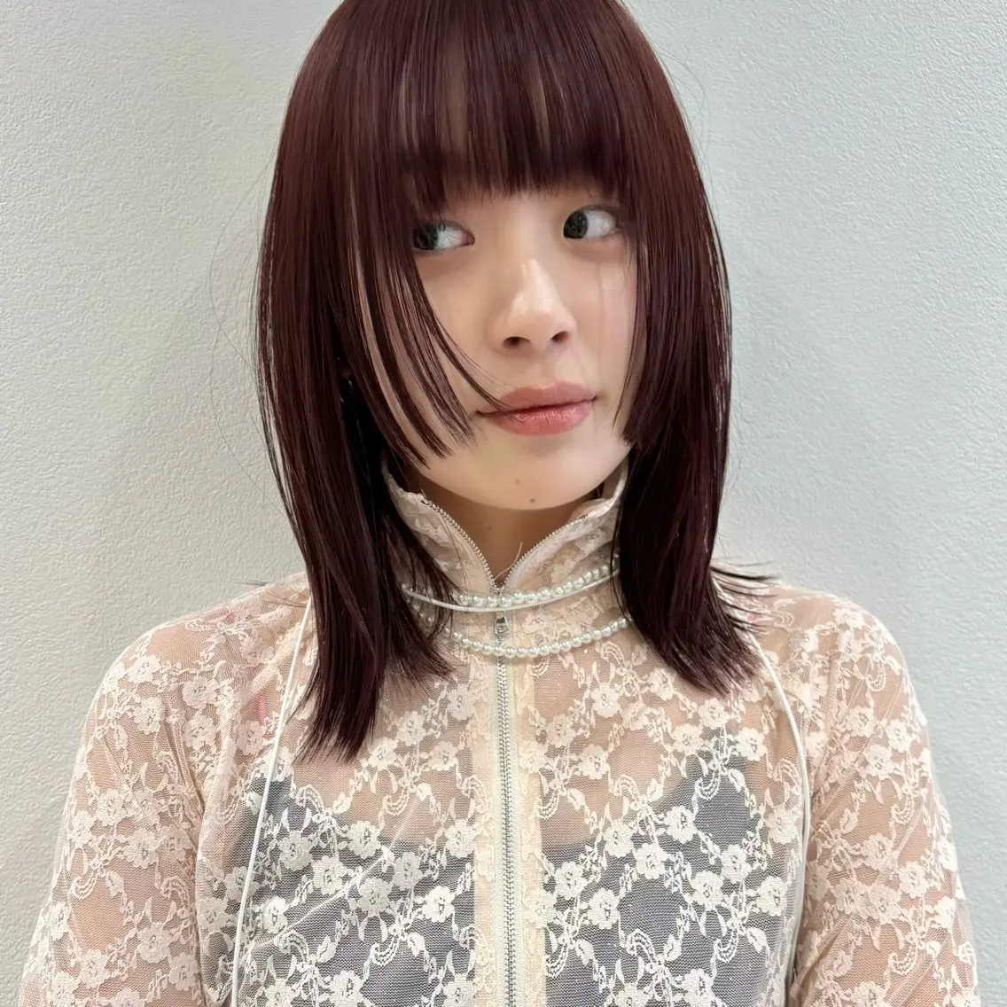 🌰前髪カット+暖色カラー+内部tr🌰⚠️シャンプー、ブロー込み【ボブ/レイヤー/顔周り/小顔/ぱっつん前髪/透明感】の写真