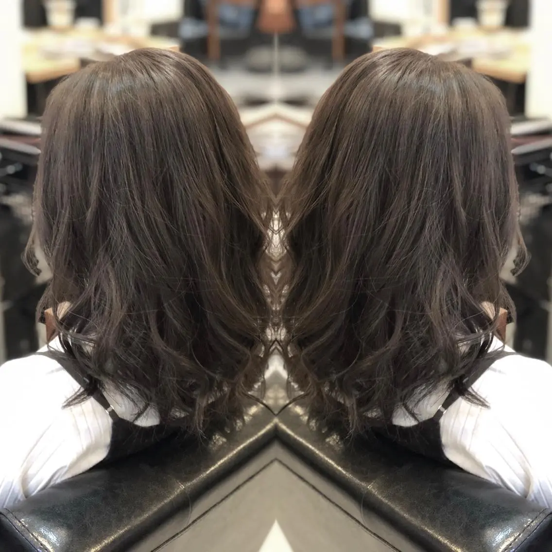 ミディアム カラー パーマ ヘアアレンジ アッシュ 透明感カラー イルミナカラー 美髪矯正 🌈髪質改善 山下のヘアスタイル