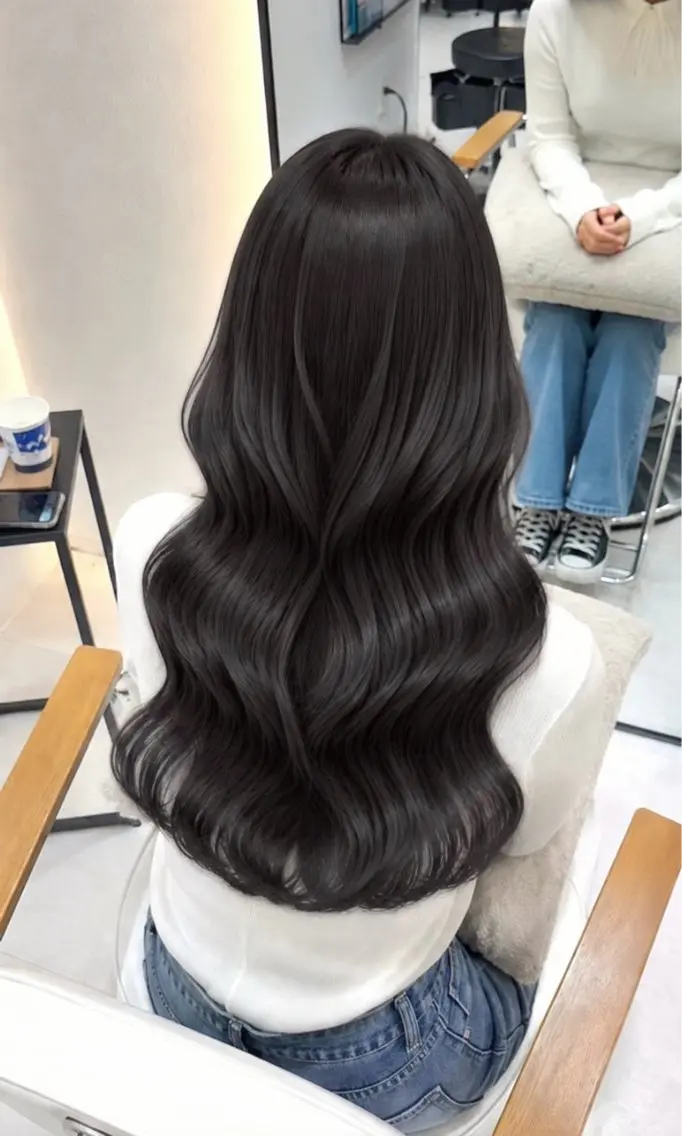 ロング カット ヘアカラー トリートメント 学生人気No1🩶 韓国風/艶髪/輝士のヘアスタイル