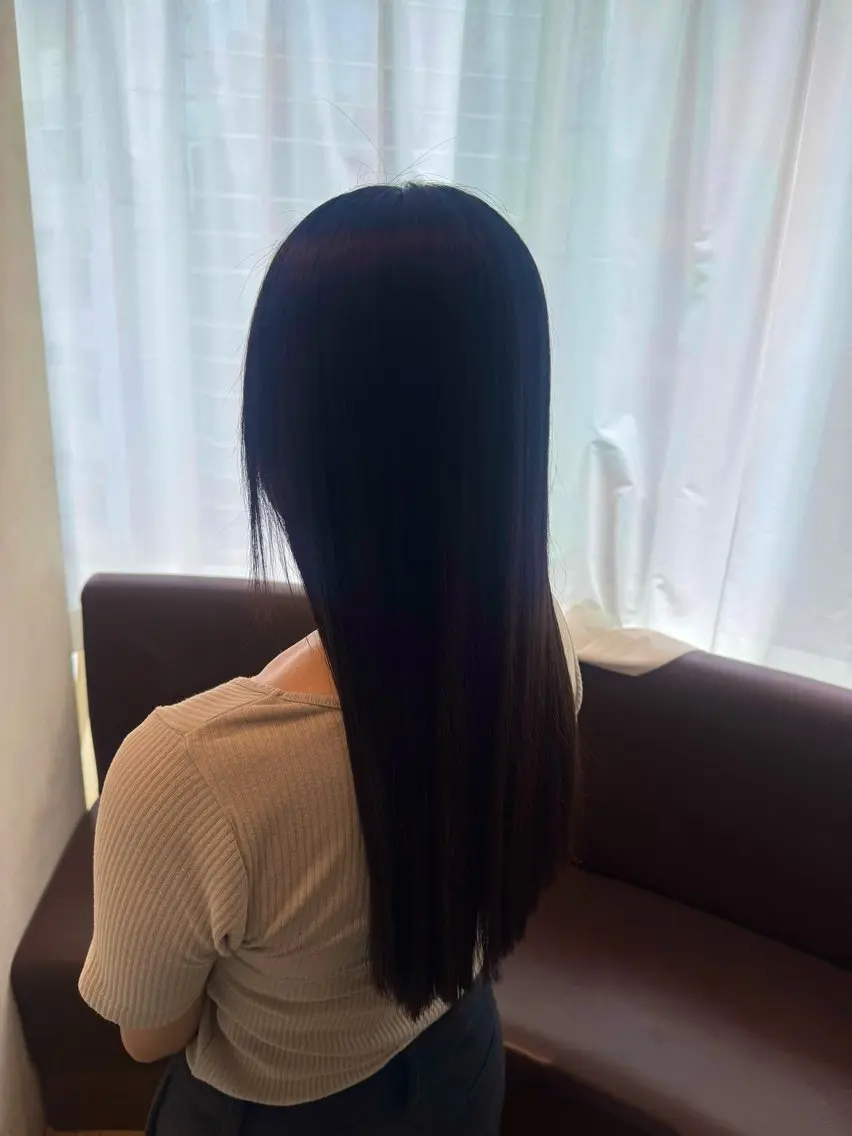 ロング カット 縮毛矯正 💛似合わせ×艶髪 空陽💙のヘアスタイル