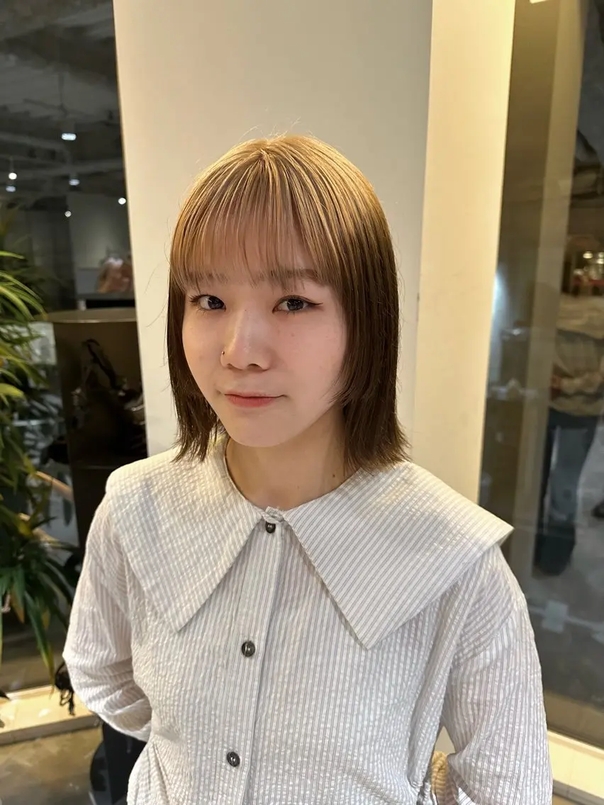 ミディアム カラー 渚音 nanoのヘアスタイル