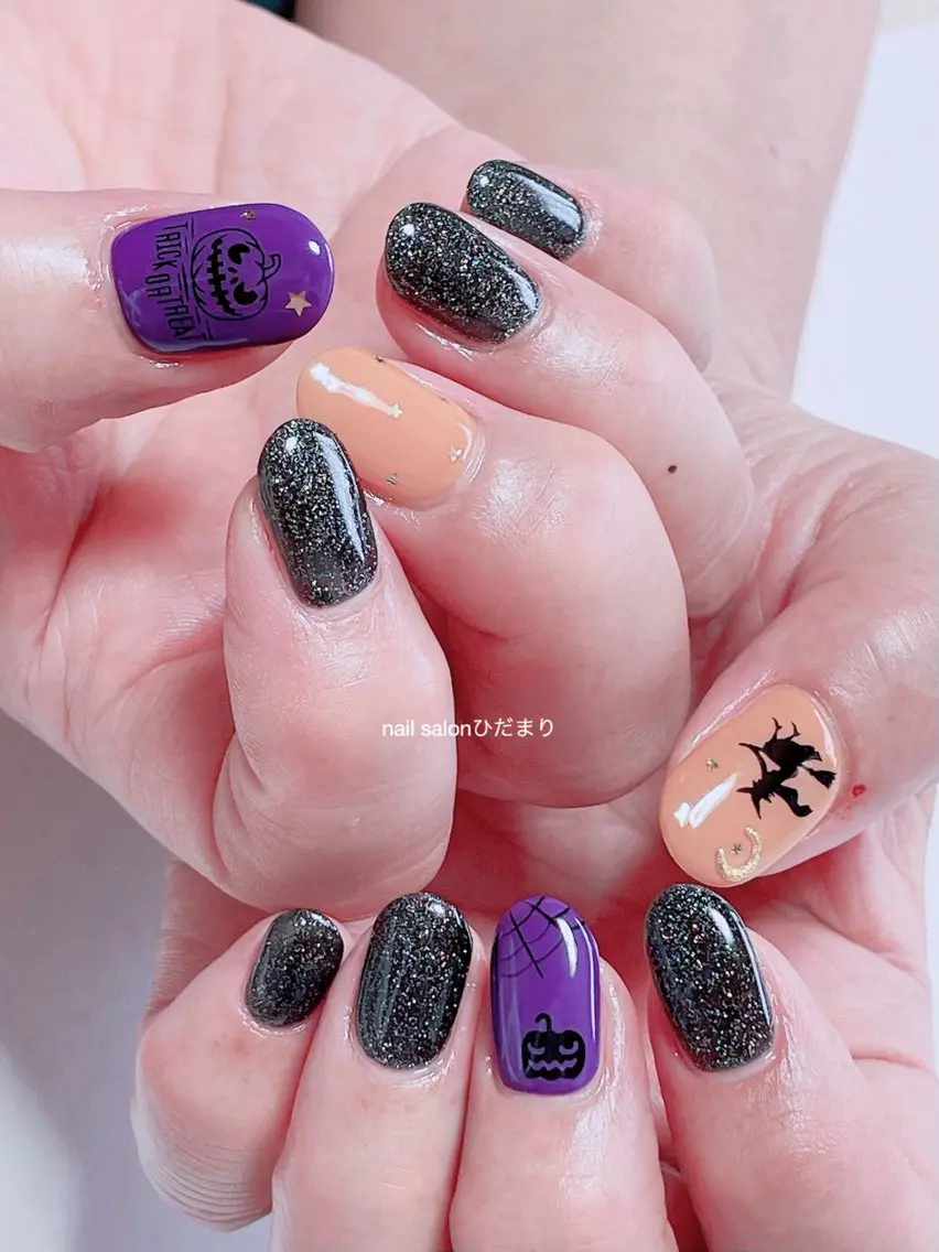 ネイル ハロウィン ハンドネイル NailSalon ひだまりのネイルデザイン