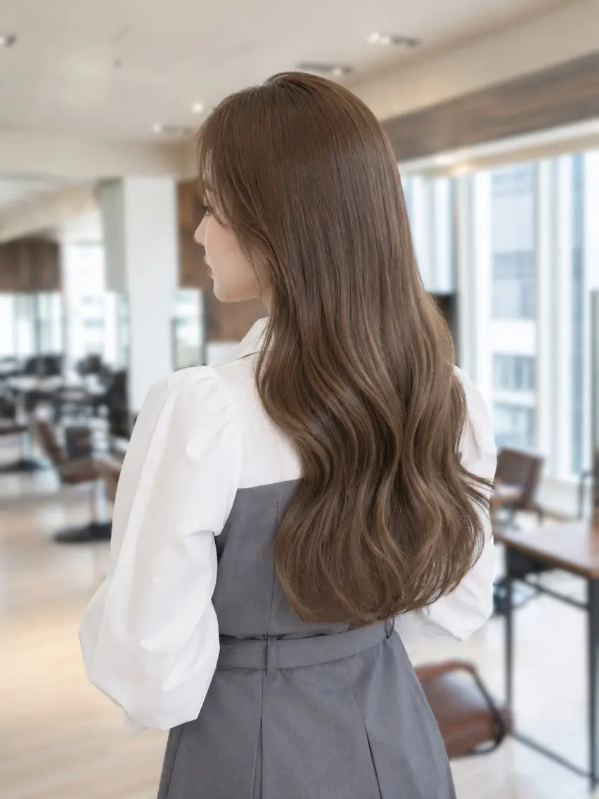 ロング カラー ヘアカラー トリートメント みこ🌙艶カラー/ ブラウン/ベージュのヘアスタイル
