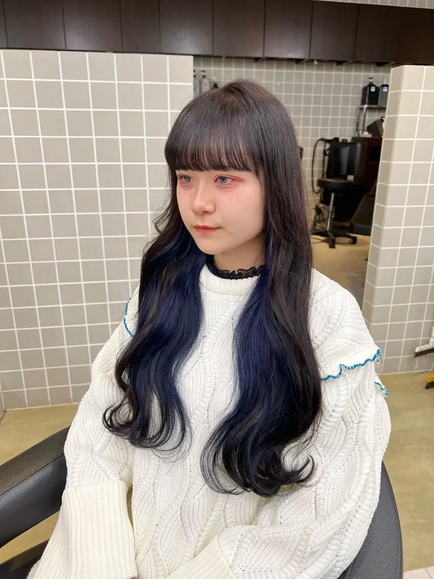ロング カラー パーマ ヘアアレンジ メンズ 上品＆韓国風 🥀海心🥀のヘアスタイル