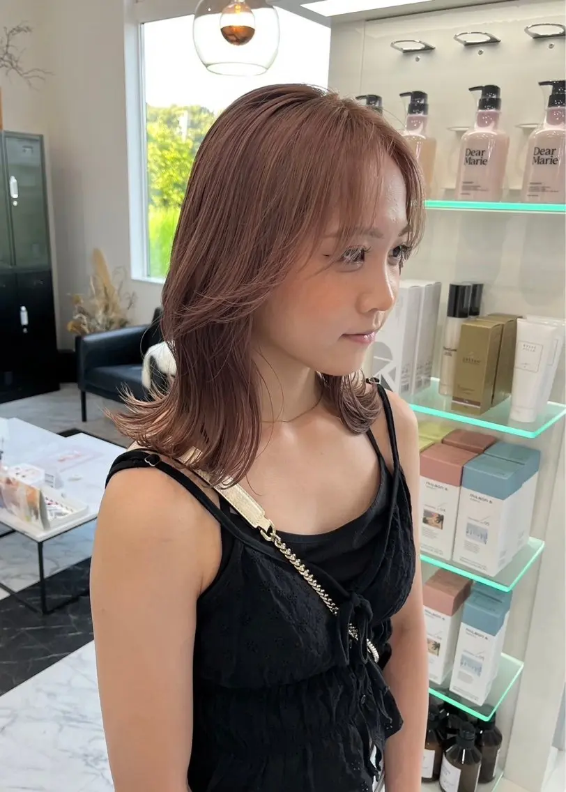 ミディアム カラー ヘアカラー トリートメント DEAN .杉浦/透明感カラーのヘアスタイル