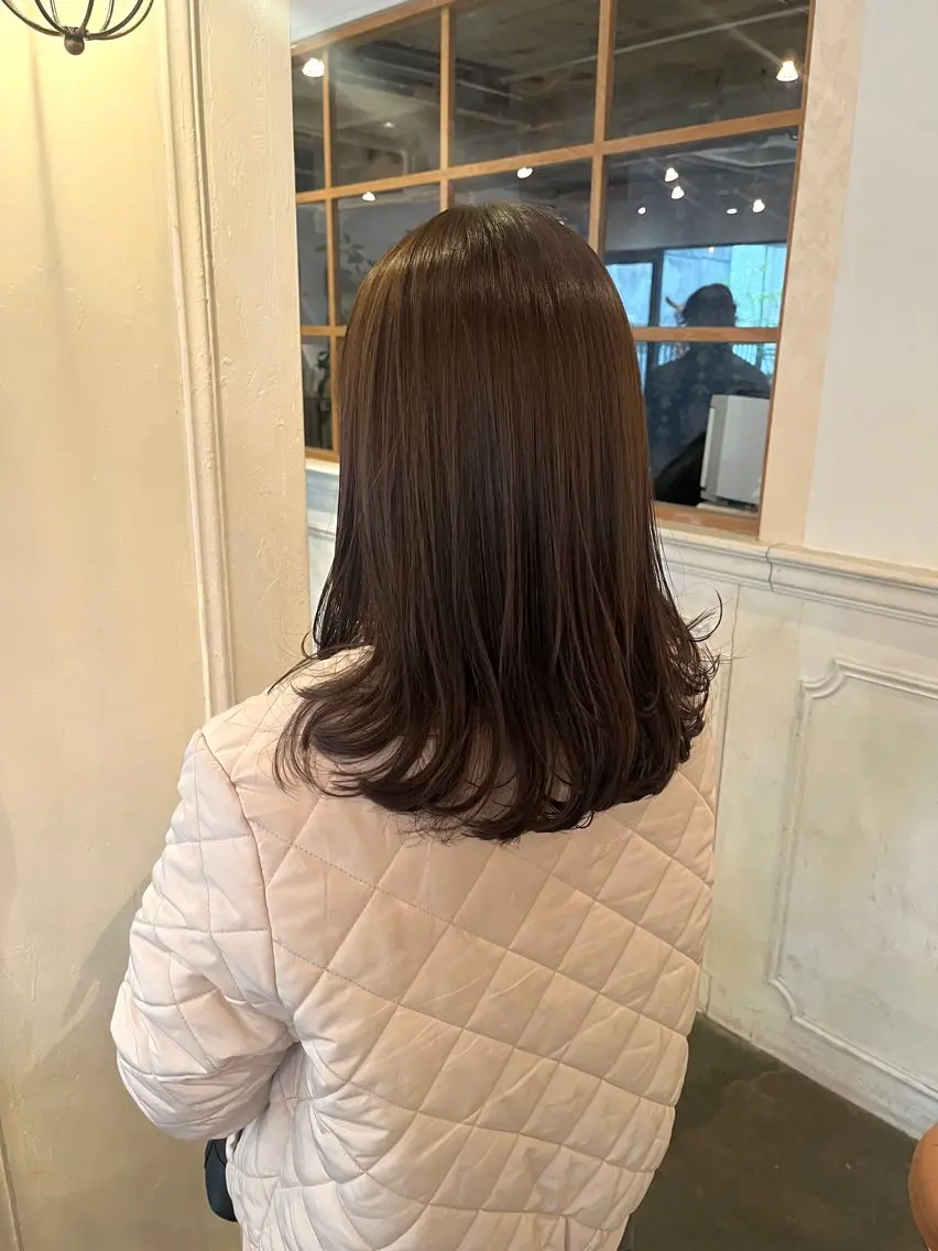 ミディアム カラー ベージュカラー 銀座🤍ボブ/ ミディアム/佐野夢美のヘアスタイル