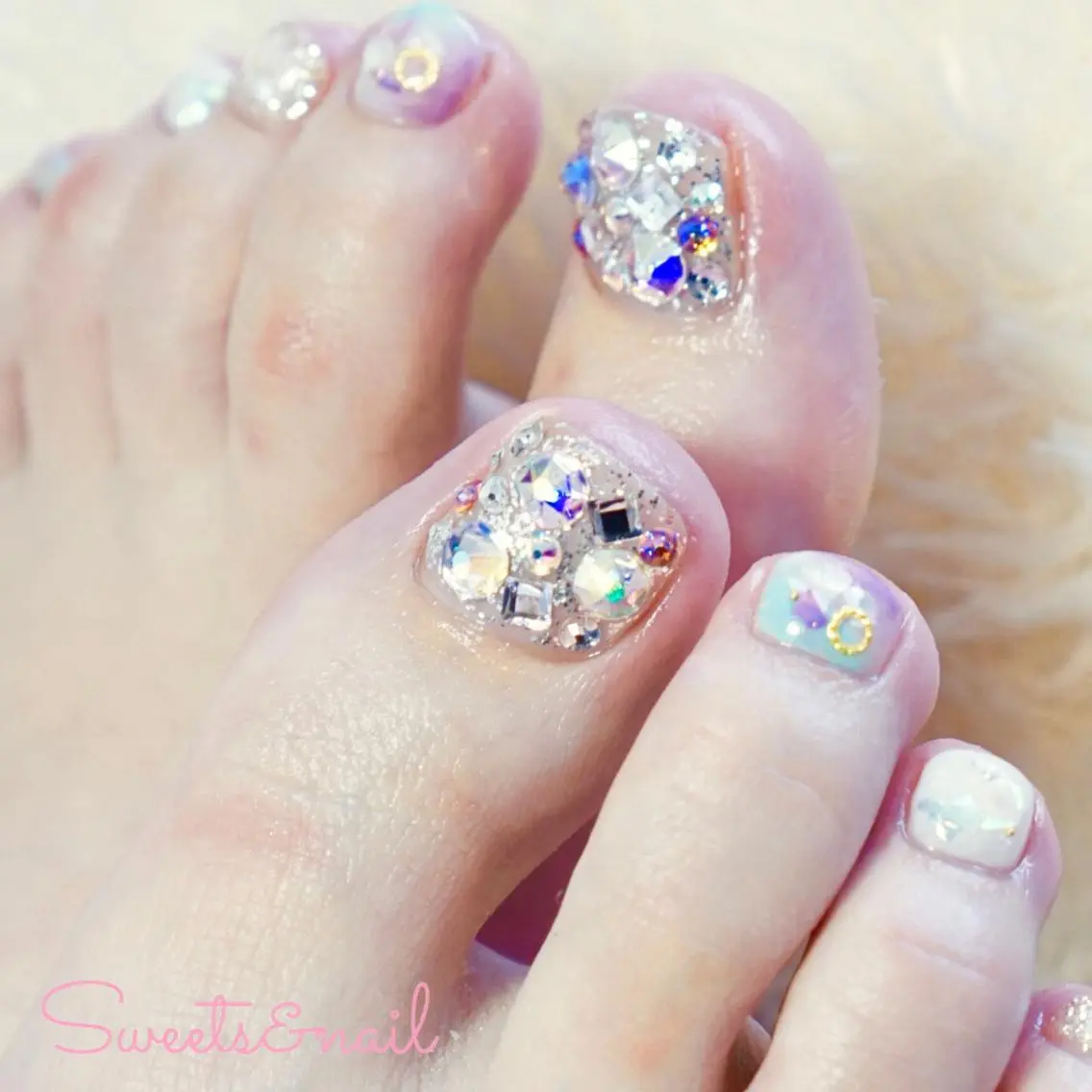 ネイル フットネイル キラキラネイル Sweets& nail みなこのネイルデザイン