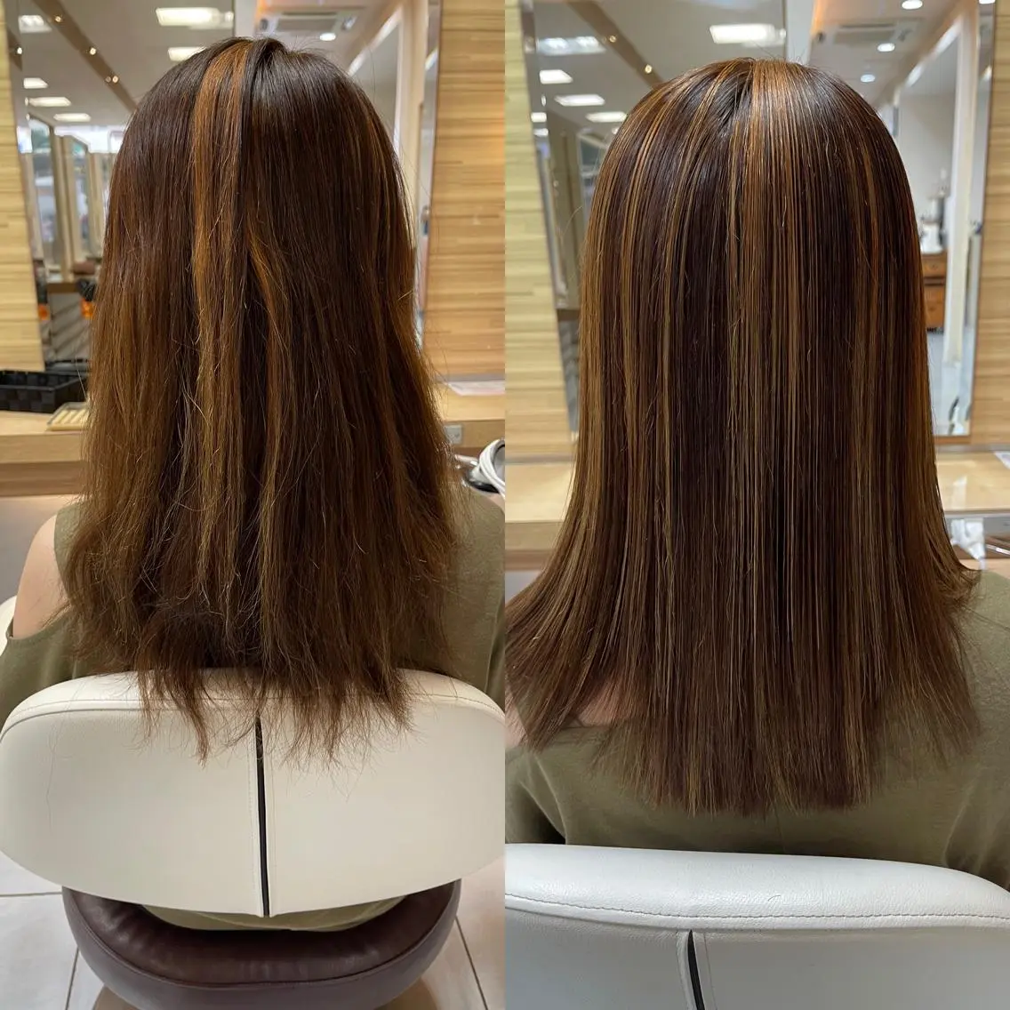 ロング パーマ カット 縮毛矯正 髪質改善/縮毛矯正 /レイヤーカット岡部のヘアスタイル