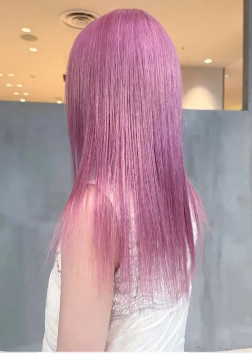 ロング ヘアカラー トリートメント 💗ピンクカラー/ はるか💗のヘアスタイル