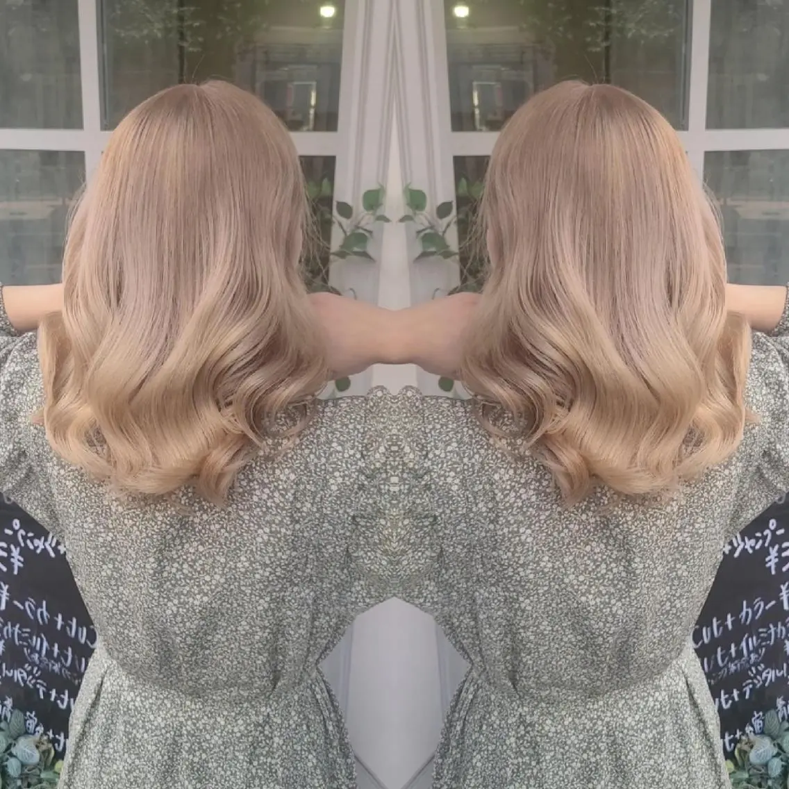 ミディアム カラー アッシュ アッシュグレー バレイヤージュ ベージュカラー ブリーチ ヘアカラー バレイヤージュ/ ハイライト/大内格のヘアスタイル