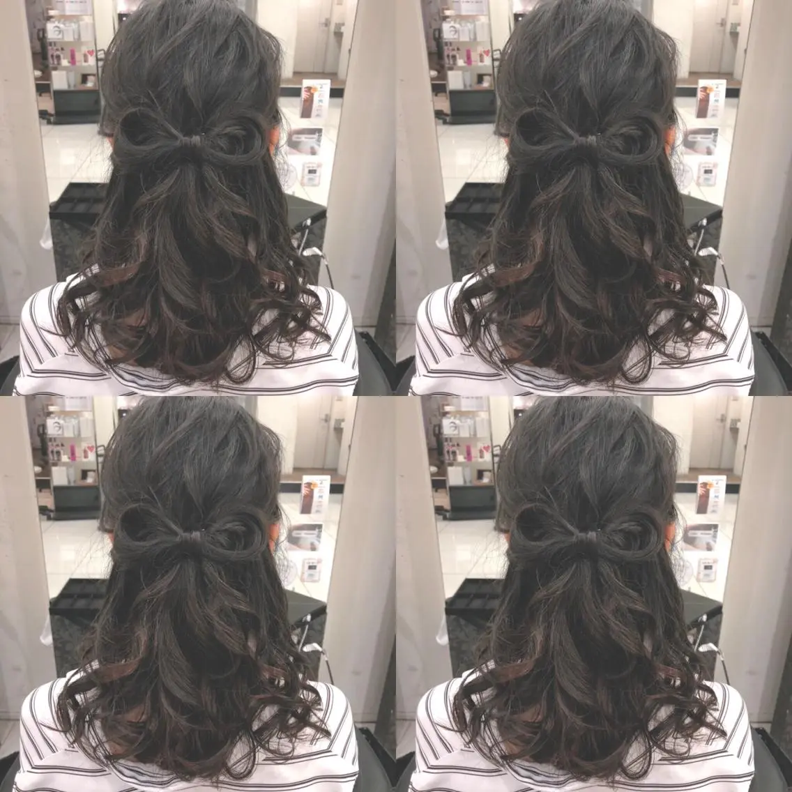 ミディアム ヘアアレンジ ハーフアップ ヘアセット 🌷MAYU 🌷のヘアスタイル