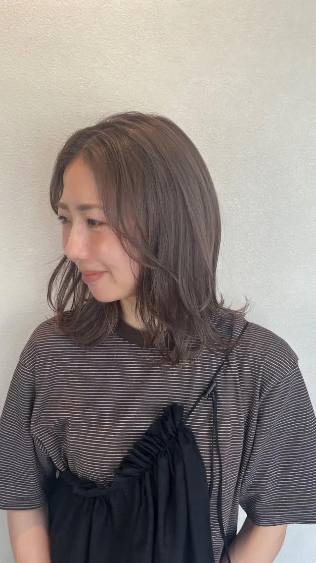 ミディアム カラー ヘアカラー カンノ シュンのヘアスタイル