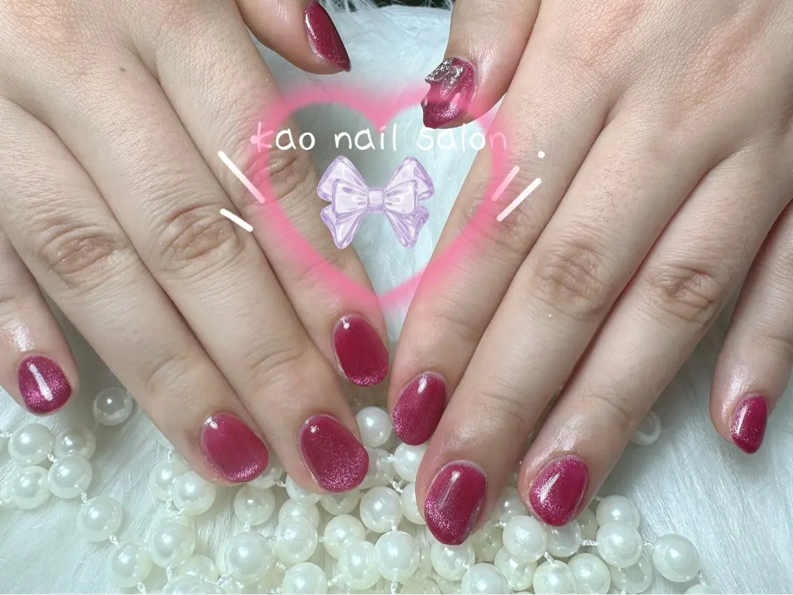 ネイル チークネイル 長さ出し フレンチネイル ジェルネイル ガラスフレンチ kao nail マグネット/長さだしのネイルデザイン