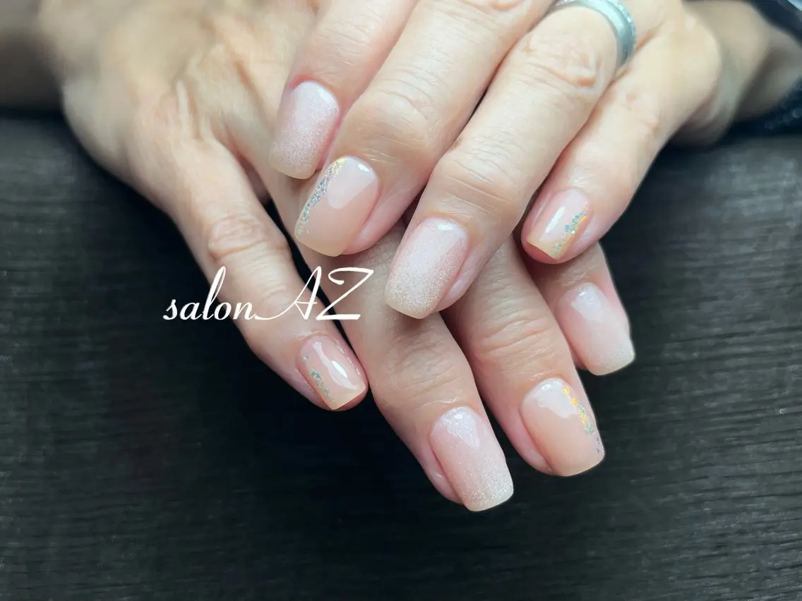 ネイル アートネイル 長さ出し フットネイル フレンチネイル ジェルネイル salon AZのネイルデザイン