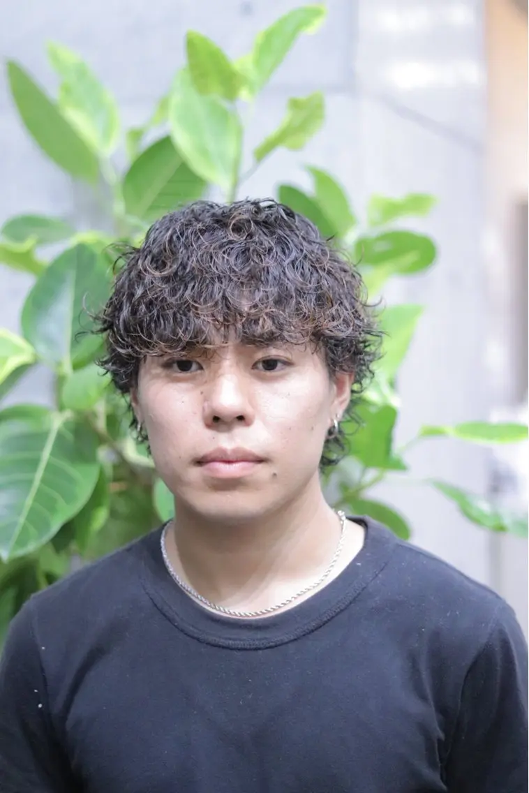 ミディアム パーマ メンズ パーマ 山口 陽平のヘアスタイル