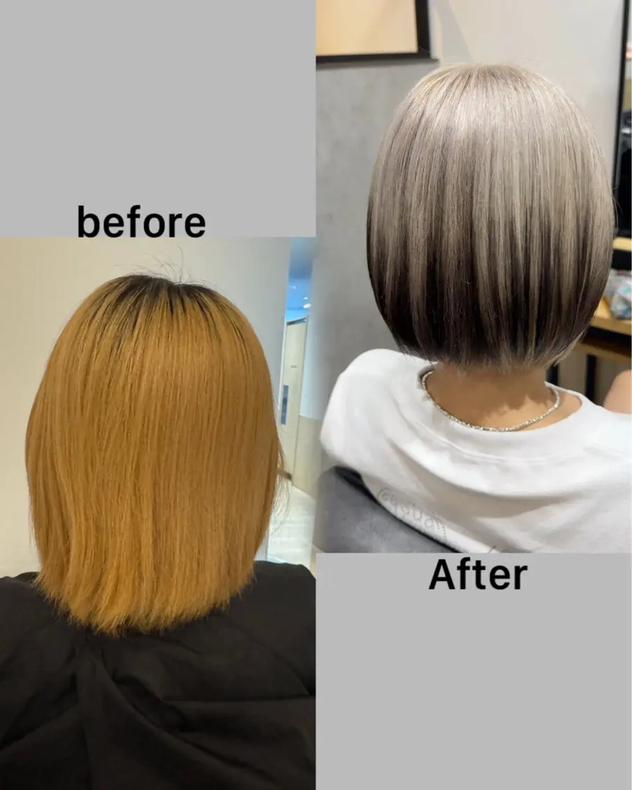 ショート カラー 似合わせカット ヘアカラー 髪質改善🧚レイヤー 🩵ワンホン/岡山駅のヘアスタイル