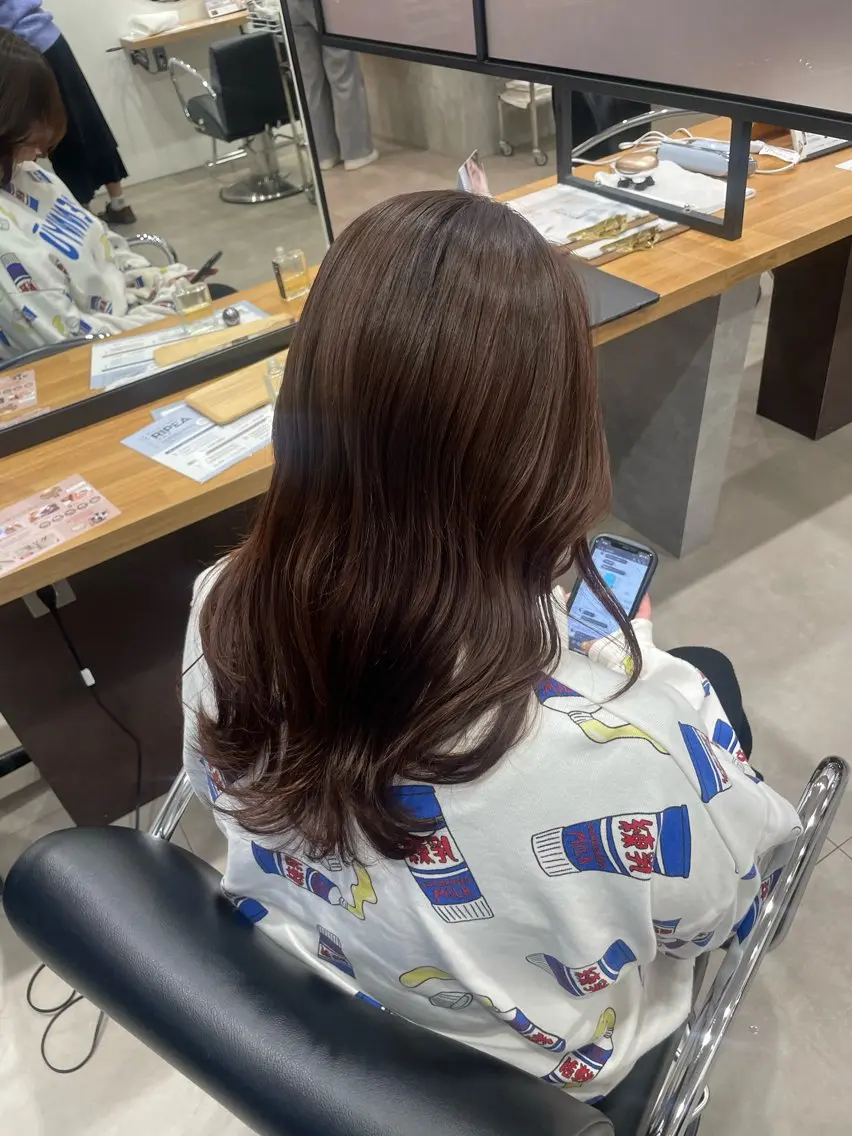 セミロング ヘアカラー トリートメント 佐藤由依/レイヤー /ハッシュカットのヘアスタイル